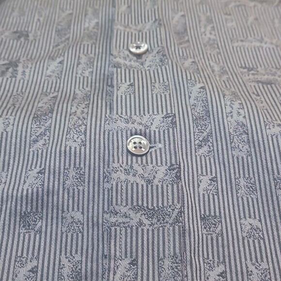 Robert Graham Men’s M Gray Geo Modern Americana Flip Cuff Shirt EUC - Picture 4 of 10